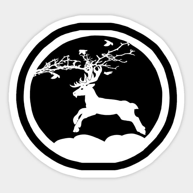 Running deer Sticker by DNASCC